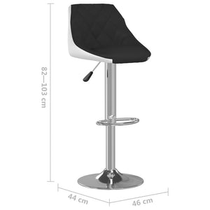 Galleria Design Bar Stools 2 pcs Black and White Faux Leather