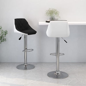 Galleria Design Bar Stools 2 pcs Black and White Faux Leather