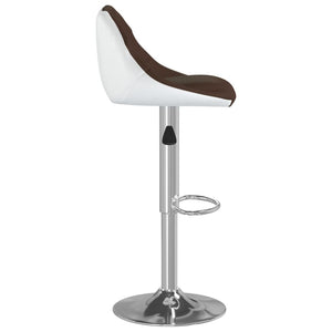 Galleria Design Bar Stools 2 pcs Brown and White Faux Leather