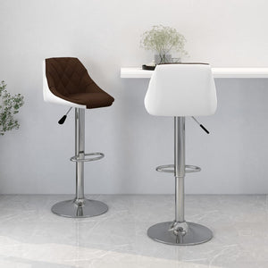 Galleria Design Bar Stools 2 pcs Brown and White Faux Leather