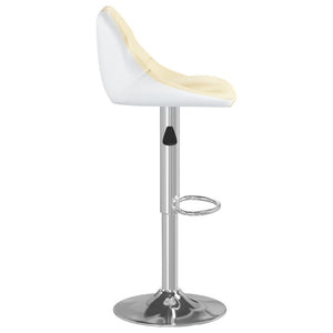 Galleria Design Bar Stools 2 pcs Cream and White Faux Leather