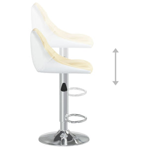 Galleria Design Bar Stools 2 pcs Cream and White Faux Leather