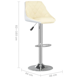 Galleria Design Bar Stools 2 pcs Cream and White Faux Leather