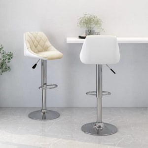 Galleria Design Bar Stools 2 pcs Cream and White Faux Leather