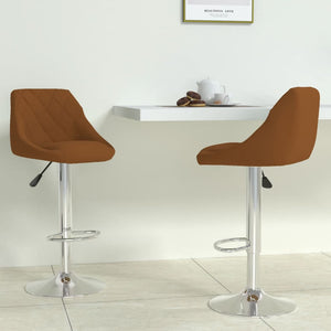 Galleria Design Bar Stool 2 pcs Brown Velvet