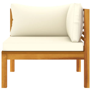 Galleria Design Corner Sofas 2 pcs with Cream White Cushions Solid Acacia Wood