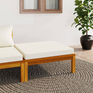 Galleria Design Footrest with Dark Grey Cushion Solid Acacia Wood