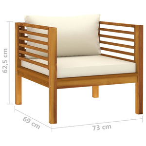 Galleria Design Garden Chair with Cream White Cushions Solid Acacia Wood