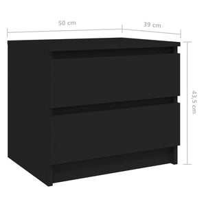 Galleria Design Bed Cabinets 2 pcs Black 50x39x43.5 cm Engineered Wood