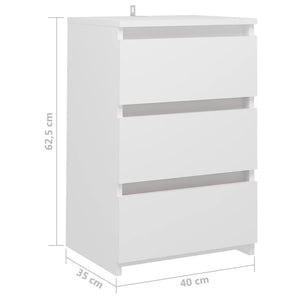 Galleria Design Bed Cabinets 2 pcs White 40x35x62.5 cm Engineered Wood