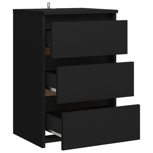 Galleria Design Bed Cabinet Black 40x35x62.5 cm Engineered Wood