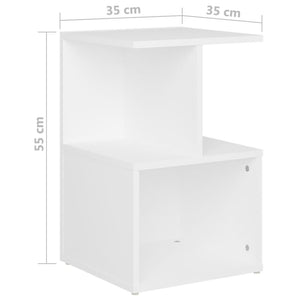 Galleria Design Bedside Cabinet White 35x35x55 cm Engineered Wood