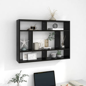 Galleria Design Wall Shelf Black 75x16x55 cm Engineered Wood