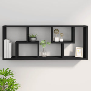 Galleria Design Wall Shelf Black 36x16x90 cm Engineered Wood