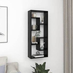 Galleria Design Wall Shelf Black 36x16x90 cm Engineered Wood