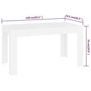 Galleria Design Dining Table White 140x74.5x76 cm Engineered Wood