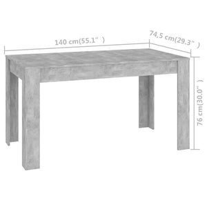 Galleria Design Dining Table Concrete Grey 140x74.5x76 cm Engineered Wood