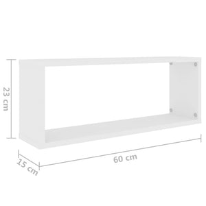 Galleria Design Wall Cube Shelf 2 pcs White 60x15x23 cm Engineered Wood