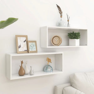 Galleria Design Wall Cube Shelf 2 pcs White 60x15x23 cm Engineered Wood