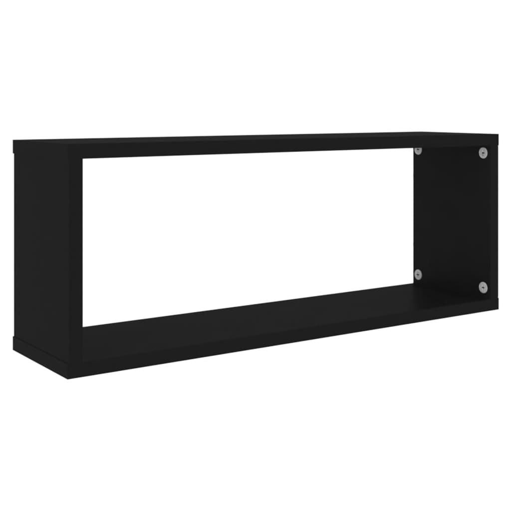 Galleria Design Wall Cube Shelf 2 pcs Black 60x15x23 cm Engineered Wood