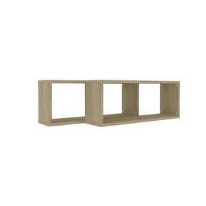 Galleria Design Wall Cube Shelf 2 pcs Sonoma Oak 60x15x23 cm Engineered Wood