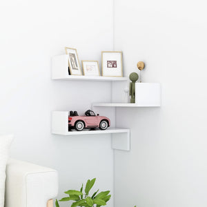 Galleria Design Wall Corner Shelf White 40x40x50 cm Engineered Wood