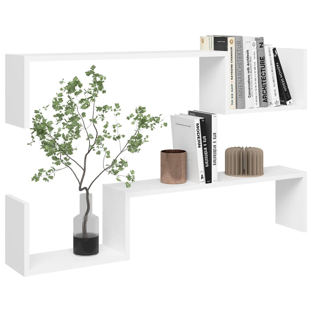 Galleria Design Wall Shelf 2 pcs White 100x15x20 cm Engineered Wood