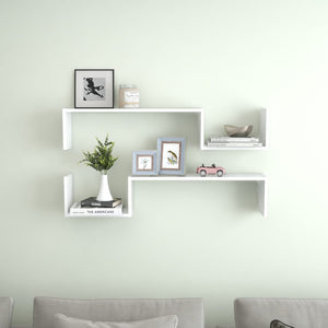 Galleria Design Wall Shelf 2 pcs White 100x15x20 cm Engineered Wood