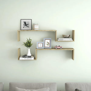 Galleria Design Wall Shelf 2 pcs Sonoma Oak 100x15x20 cm Engineered Wood