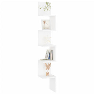 Galleria Design Wall Corner Shelf White 20x20x127.5 cm Engineered Wood