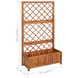 Galleria Design Raised Bed with Trellis 85x38x150 cm Solid Acacia Wood