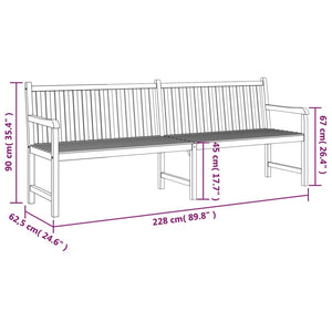 Galleria Design Garden Bench 228 cm Solid Teak Wood