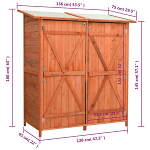 Galleria Design Garden Tool Shed 136x75x160 cm Solid Firwood