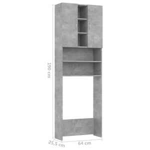 Galleria Design Washing Machine Cabinet Concrete Grey 64x25.5x190 cm