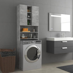 Galleria Design Washing Machine Cabinet Concrete Grey 64x25.5x190 cm