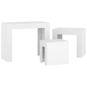 Galleria Design Nesting Coffee Tables 3 pcs White Engineered Wood