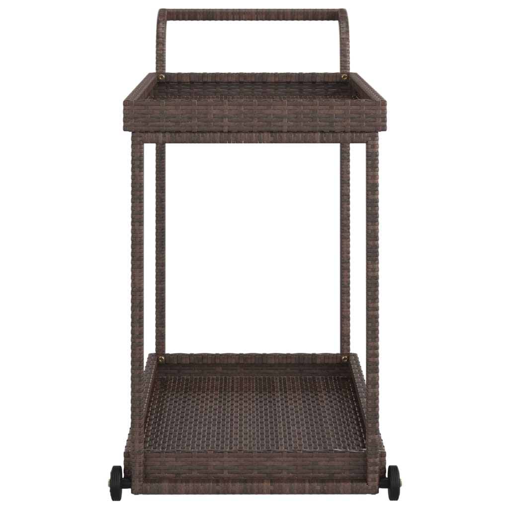 Galleria Design Bar Cart Brown 100x45x83 cm Poly Rattan