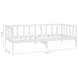 Galleria Design Day Bed without Mattress White Solid Wood Pine 90x200 cm