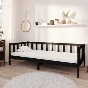 Galleria Design Day Bed without Mattress Black Solid Wood Pine 90x200 cm