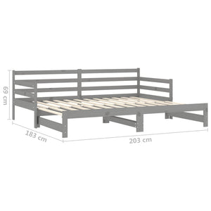 Galleria Design Pull-out Day Bed without Mattress Grey 2x(90x200) cm