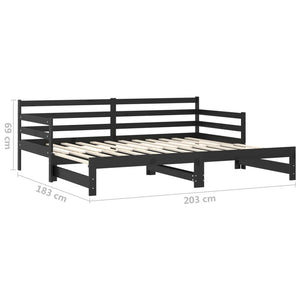 Galleria Design Pull-out Day Bed without Mattress Black 2x(90x200) cm