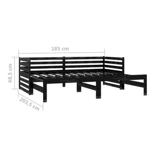 Galleria Design Pull-out Day Bed without Mattress Black 2x(90x200) cm