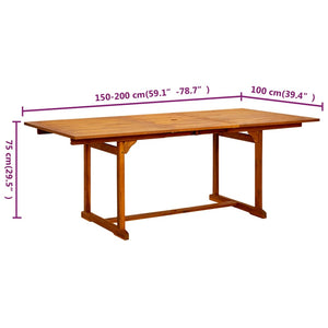 Galleria Design Garden Dining Table (150-200)x100x75 cm Solid Acacia Wood