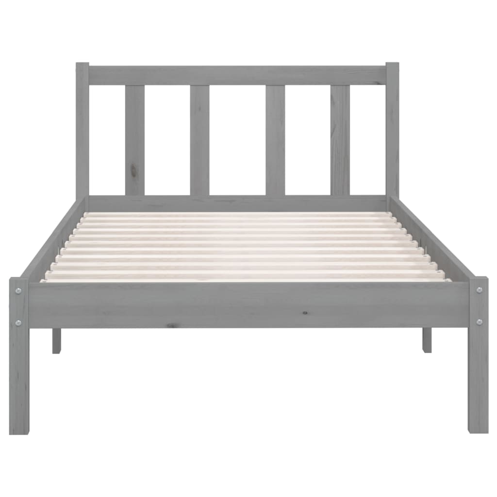 Galleria Design 810069 Galleria Design Bed Frame without Mattress Grey Solid Wood 90x200 cm