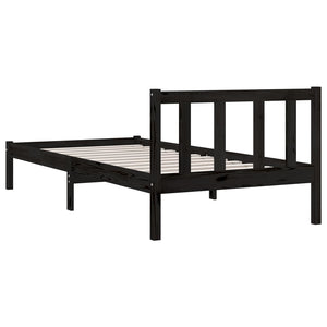 Galleria Design 810071 Galleria Design Bed Frame without Mattress Black Solid Wood 90x200 cm