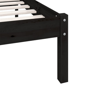 Galleria Design 810071 Galleria Design Bed Frame without Mattress Black Solid Wood 90x200 cm