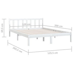 Galleria Design 810078 Galleria Design Bed Frame without Mattress White Solid Wood 120x200 cm