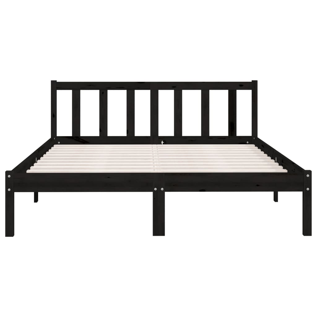 Galleria Design 810081 Galleria Design Bed Frame without Mattress Black Solid Wood 120x200 cm