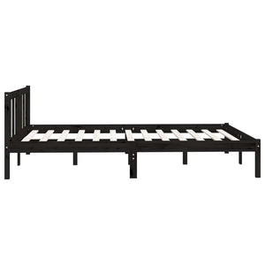 Galleria Design 810081 Galleria Design Bed Frame without Mattress Black Solid Wood 120x200 cm