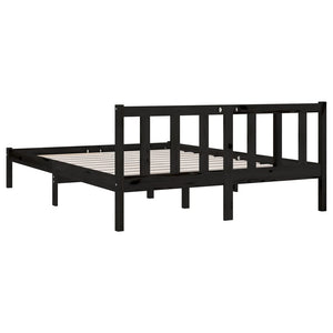 Galleria Design 810081 Galleria Design Bed Frame without Mattress Black Solid Wood 120x200 cm